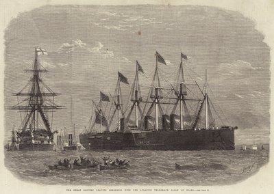 The Great Eastern Leaving Sheerness with the Atlantic Telegraph Cable on Board by Edwin Weedon